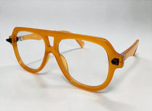 Oversized Classic Vintage Retro Hip Hop Style Clear Lens EYEGLASSES Large Caramel Frame 3956