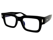 Classic Vintage Retro Style EYEGLASSES Blue Light Black Clear Lens - Thick Square Black Frame 80844