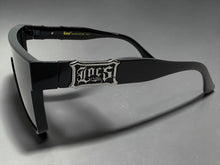 Classic Hardcore Biker Gangster Shield Style LOCS SUNGLASSES Large Black Frame - Dark Lens 91324