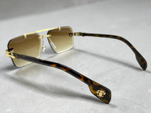 Classy Elegant Luxury Hip Hop Rapper Style SUNGLASSES Gold & Tortoise Frame - Gold Cross & Fleur De Lis 27774
