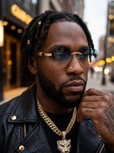 Classy Elegant Luxury Hip Hop Rapper Style SUNGLASSES Gold & Faux Wooden Frame - Multicolor Lens 27804