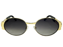 Classic Vintage Retro Luxury Hip Hop Rapper Style SUNGLASSES Oval Gold Frame - Gray Lens 27736