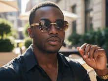 Classy Elegant Luxury Hip Hop Rapper Style SUNGLASSES Gold & Faux Wooden Frame - Honey Lens 27804