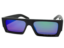 Classic Hardcore Biker Gangster Style LOCS SUNGLASSES X-Large Thick Black Frame - Green Lens 91321