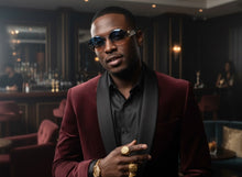 Classic Vintage Retro Luxury Hip Hop Rapper Style SUNGLASSES Oval Silver Frame - Blue Lens 27736