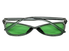 Classy Elegant Modern Retro Cat Eye Style SUNGLASSES Sleek Gray Frame - Green Lens 6779