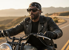Classic Hardcore Biker Gangster Style LOCS SUNGLASSES Large Super Thick Black Frame - Dark Lens 91243
