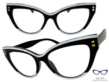 Classic Elegant Vintage Retro Cat Eye Style READING GLASSES READERS Black Frame +2.50