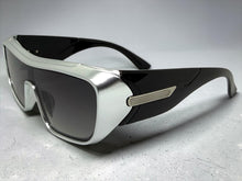 Space Futuristic Robotic Cyclops Modern Contemporary Party Raver SUNGLASSES Sleek Silver Frame LH315