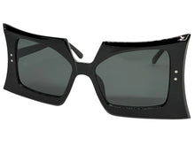 Oversized Exaggerated Vintage Retro Style SUNGLASSES Large Black Frame - Dark Lens 1091