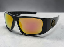 Classic Hardcore Gangster Biker Style Choppers SUNGLASSES Thick Black Frame - Gold Lens 6786