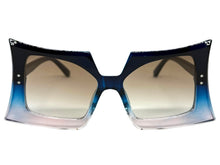 Oversized Exaggerated Vintage Retro Style SUNGLASSES Large Blue & Pink Frame 1091