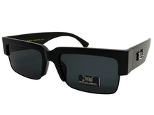 Classic Hardcore Biker Gangster Style LOCS SUNGLASSES Square Black Frame - Dark Lens 91194