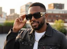 Classic Hardcore Biker Gangster Style LOCS SUNGLASSES Large Thick Black Frame - Dark Lens 91336