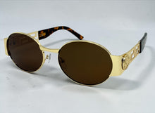 Classic Vintage Retro Luxury Hip Hop Rapper Style SUNGLASSES Oval Gold Frame - Brown Lens 27736