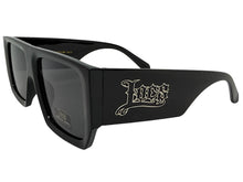 Classic Hardcore Biker Gangster Style LOCS SUNGLASSES Large Super Thick Black Frame - Dark Lens 91301