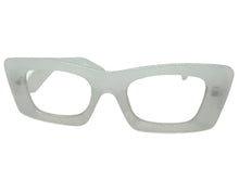 Exaggerated Classic Vintage RETRO Cat Eye Style READING GLASSES READERS Off White Frame - Lens Strength +3.50