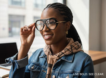 Oversized Classic Vintage Retro Style Clear Lens EYEGLASSES Large Matte Black & Gold Frame 27009