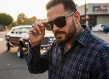 Classic Hardcore Biker Gangster Style LOCS SUNGLASSES Square Black Frame - Dark Lens 91295