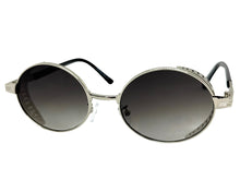 Classic Elegant Vintage Retro Style SUNGLASSES Oval Silver Frame - Gradient Lens 27740