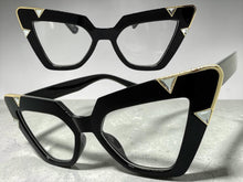 Oversized Vintage Retro Cat Eye Style Clear Lens EYEGLASSES Large Black Optical Frame 13188