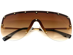 Oversized Exaggerated Modern Retro Style SUNGLASSES Large Gold Frame 2280