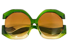Oversized Vintage Retro Style SUNGLASSES X-Large Huge Green Frame 80848