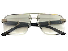 Men's Classy Elegant Luxury Designer Hip Hop Style SUNGLASSES Silver & Wooden Frame 7537