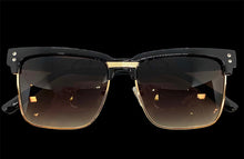 Classy Elegant Sophisticated Luxury Style SUNGLASSES Square Black & Gold Frame 6462