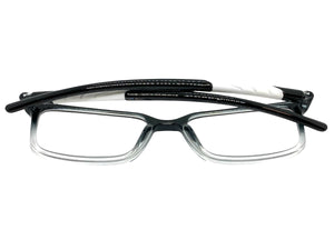 Classy Contemporary Modern Style READING GLASSES READERS Black Frame Lens Strength +2.00