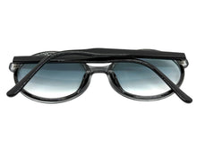 Oversized Exaggerated Vintage Retro Style SUNGLASSES Round Black Frame - Blue Lens 1734