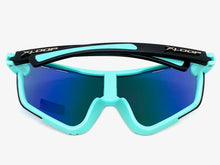 Oversized Retro Sporty Wrap Around Style SUNGLASSES Large Aqua & White Frame 3694