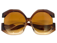 Oversized Vintage Retro Style SUNGLASSES X-Large Huge Brown Frame 80848