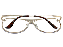 Oversized Modern Retro Shield Style Clear Lens SUNGLASSES Large Gold Frame 4294