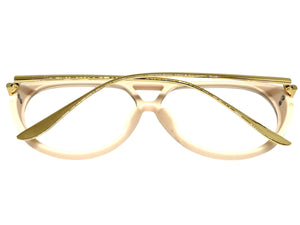 Oversized Classic Vintage Retro Hip Hop Style Clear Lens EYEGLASSES Large Cream & Gold Frame 26008