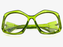 Oversized Exaggerated Vintage Retro Style Clear Lens EYEGLASSES Large Green Frame E2019