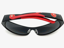 Classic Contemporary Modern Wrap Style SUNGLASSES Sleek Black & Red Frame 3727