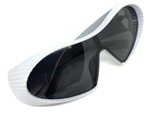 Oversized Exaggerated Modern Retro Futuristic Style SUNGLASSES Large Silver Frame 1308