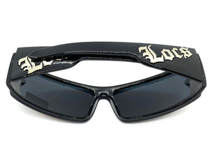 Classic Biker Gangster Hardcore Wrap Around LOCS SUNGLASSES Black Frame 9063