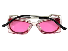 Classic Vintage Retro Cat Eye Style SUNGLASSES Funky Clear & Red Frame 1720