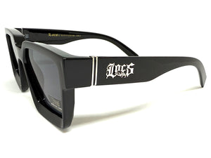 Classic Hardcore Biker Gangster Style LOCS SUNGLASSES Black Frame - Dark Lens 91209