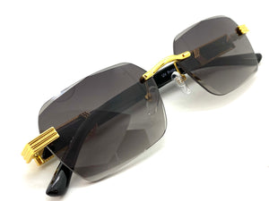 Men's Classy Elegant Luxury Retro Hip Hop Style SUNGLASSES Gold Rimless Frame 7522