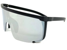 Oversized Shield Style Sunglasses- Large Black Frame