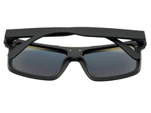 Classic Biker Motorcycle Riding Fishing Wrap Shield Style POLARIZED SUNGLASSES Black Frame - Blue Lens X0023