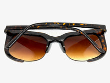 Classic Vintage Retro Style SUNGLASSES Square Tortoise Frame - Brown Lens 1678