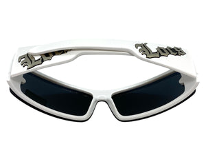 Classic Biker Gangster Hardcore Wrap LOCS SUNGLASSES White Frame 9063