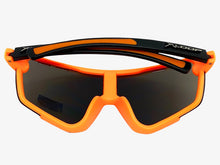 Oversized Retro Sporty Wrap Around Style SUNGLASSES Large Orange & White Frame 3694