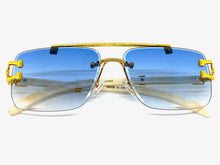 Men's Classy Elegant Luxury Retro Hip Hop Style SUNGLASSES Gold & Marble Frame E0932