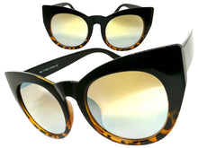 Oversized Vintage Retro Cat Eye Style SUNGLASSES Large Black & Tortoise Frame 1775