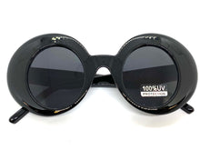 Oversized Exaggerated Vintage Retro Style SUNGLASSES Round Black Frame 1039